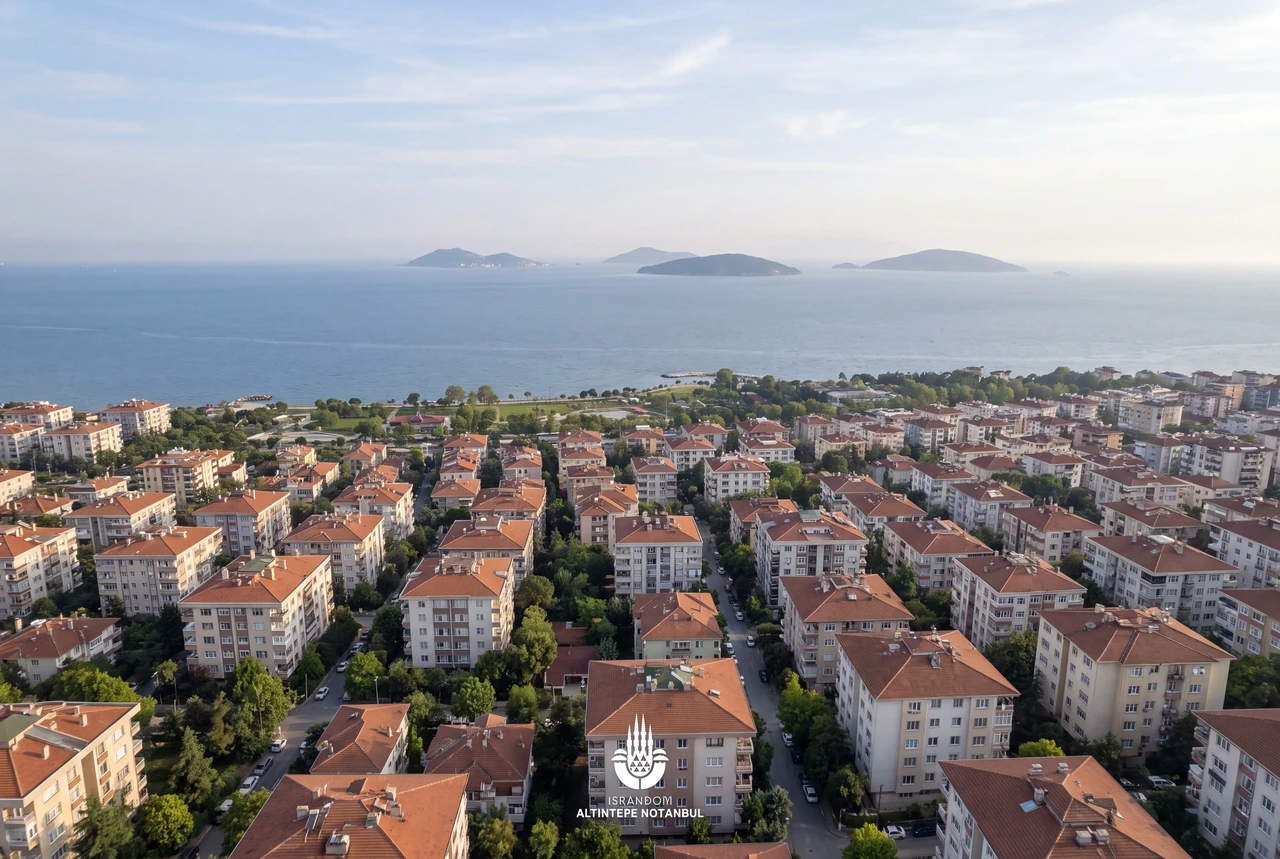 Altıntepe ve Adalar, havadan; Merve Apartmanı’nın planlandığı bölge
